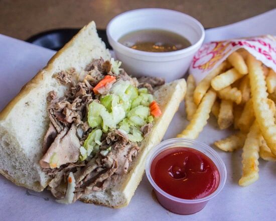 Freshly sliced Italian beef ready to be served